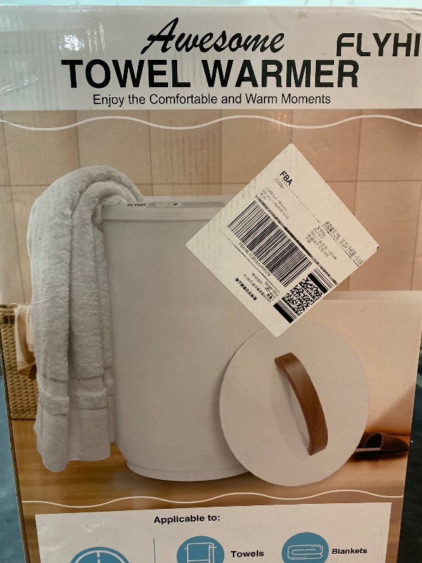 Photo 3 of Large Towel Warmer for Bathroom - Heated Towel Warmers Bucket, Wood Handle, Auto Shut Off, Fits Up to Two 40"X70" Oversized Towels, Bathrobes, Blankets, Best Ideal for Mother's Gifts