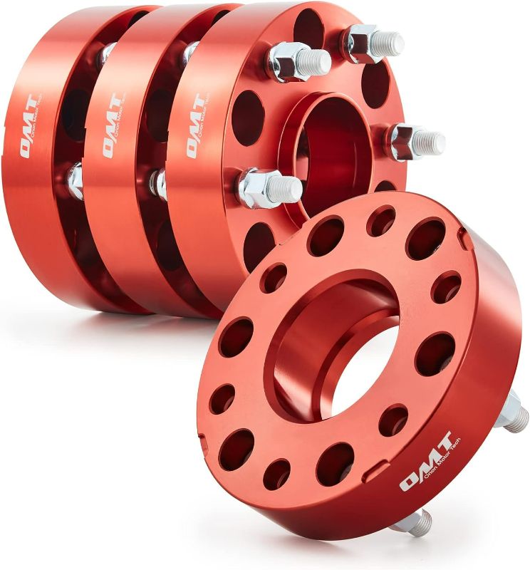 Photo 1 of Orion Motor Tech 6x5.5 Wheel Spacers, 1.5 Inch Red Wheel Spacer Kit with M14x1.5 Studs Compatible with Chevy Silverado GMC Sierra 1500 Suburban Tahoe, Hub Centric 78.1mm Bore Wheel Spacer Kit, 4pc