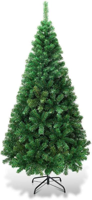 Photo 1 of FANTASK Artificial Christmas Tree with Metal Stand, Holiday Christmas Pine Tree for Home, Office, Party Decoration (5 feet)