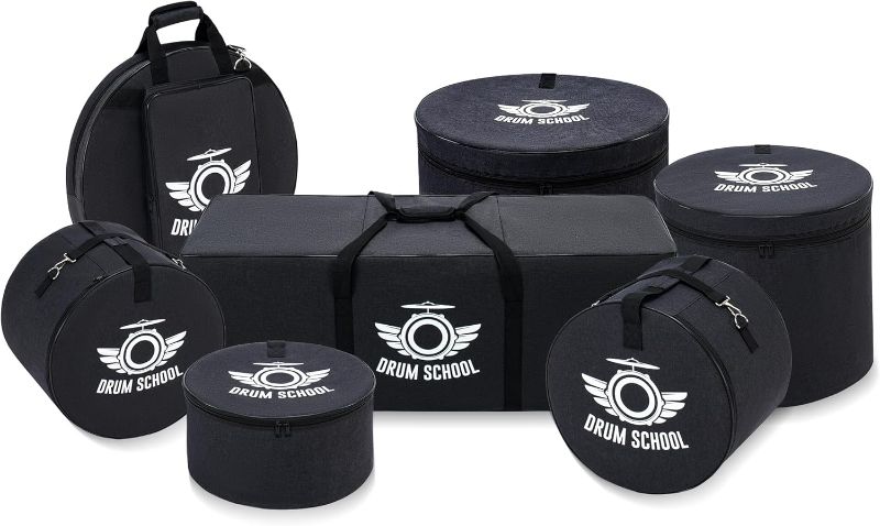 Photo 1 of Drum Bags Set 5-pcs, Drum Cases Carrying Bag Padded Including  16"  Drum Hardware Bag (Fusion 16)