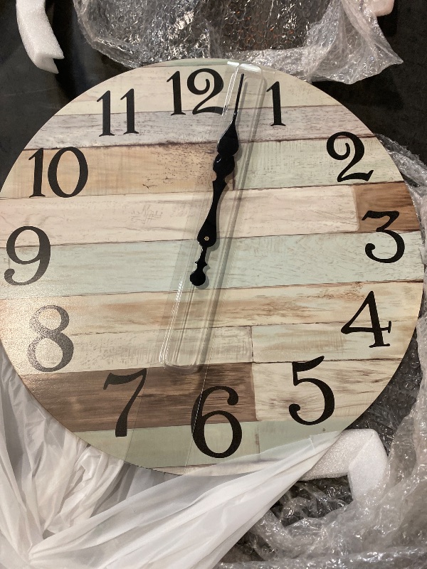 Photo 2 of Wall Clock Battery Operated 18 Inch Large Silent Non-Ticking Coastal Country Style Decorative for Living Room, Kitchen, Home,Bathroom, Bedroom, Laundry Room