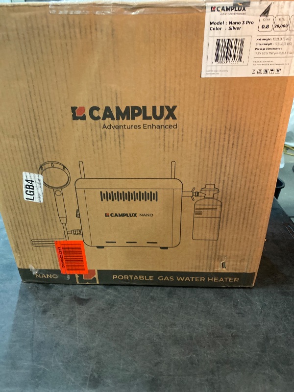 Photo 3 of CAMPLUX Battery Powered Portable Water Heater, 1 lb On-Demand Propane Camping Shower Nano 3 Pro, On Ground Camp Water Heater & Shower Pump