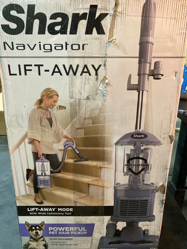 Photo 3 of Shark NV352 Navigator Lift Away Upright Vacuum, Hepa Filter, Anti-Allergen Technology, Swivel Steering, Ideal for Carpet, Stairs, & Bare Floors, with Wide Upholstery & Crevice Tools, Lavender