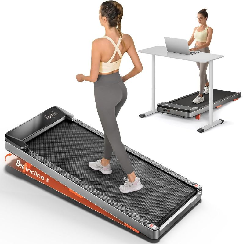 Photo 1 of Walking Pad,Treadmill with Incline for Home Office, 2.5HP Portable Under Desk Treadmill with 265 Lbs Capacity,Remote Control