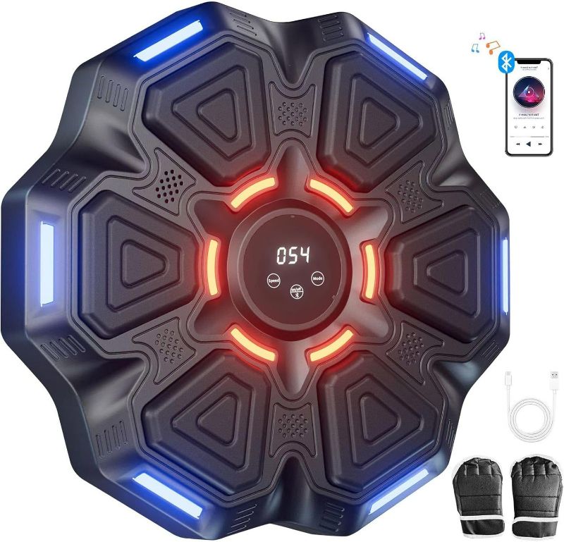 Photo 1 of 2025 New Music Boxing Machine, 9 Modes & 9 Speeds, Wall Mounted Boxing Pad with Gloves, Smart Boxing Game Music Punching Machine for Adults, Equipment Target for Home, Office, Gym (Upgrade)