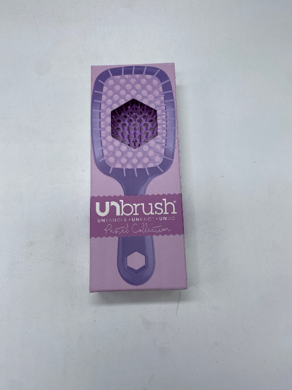 Photo 3 of FHI Heat UNbrush Detangling Brush for Pain-Free Brushing on All Wet or Dry Hair Types — Durable DuoFlex Anti-Static Bristles, Lightweight Handle, Vented Hair Brush, Lavender Dark Purple