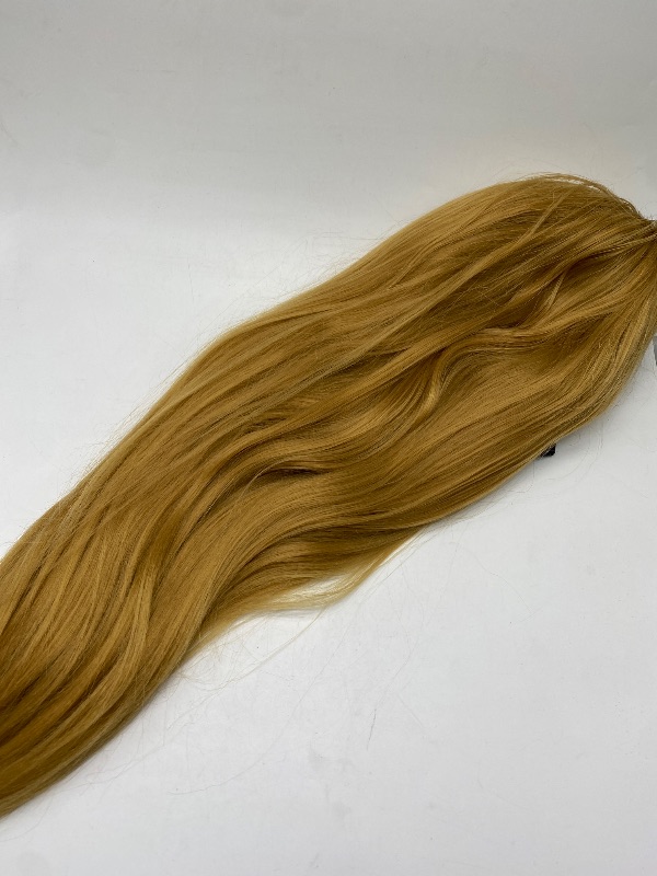 Photo 2 of 22 Inch Blonde Human Hair Headband Wig Grade 8A #27 Glueless None Lace Front Honey Blonde Wig Machine Made Wig 150% Density Brazilian Virgin Hair Straight Wig For Black Women