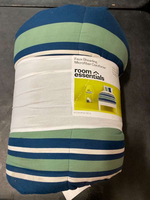 Photo 1 of Faux Shearling Washed Microfiber Reversible Comforter - Room Essentials™ Twin/XL twin 