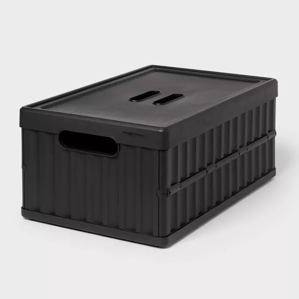 Photo 1 of Easy Assembly Hard Sided Bins Black - Brightroom