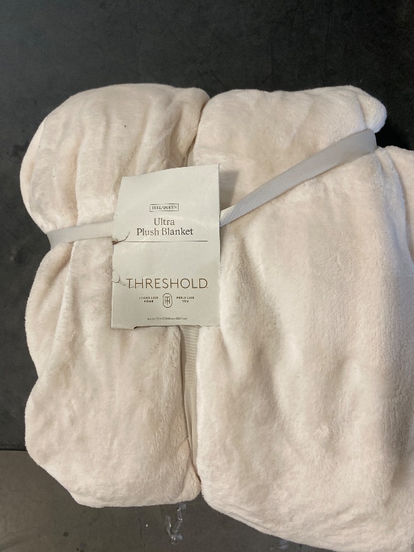 Photo 2 of 50"x60" Plush Throw Blanket Faux Shearling Reverse - Threshold (full/Queen)