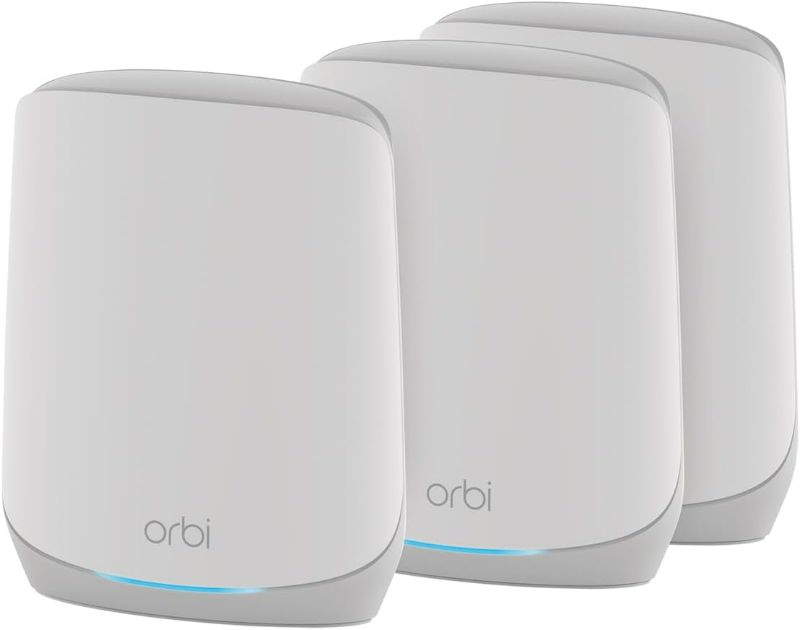 Photo 1 of NETGEAR Orbi Whole Home Tri-Band WiFi 6 Mesh Network System (RBK753P) – Router with 2 Satellite Extenders – Security Features - Coverage up to 7,500 sq. ft., 75 Devices - AX5200 (Up to 5.2Gbps)