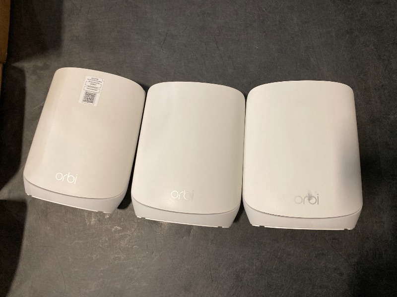 Photo 2 of NETGEAR Orbi Whole Home Tri-Band WiFi 6 Mesh Network System (RBK753P) – Router with 2 Satellite Extenders – Security Features - Coverage up to 7,500 sq. ft., 75 Devices - AX5200 (Up to 5.2Gbps)