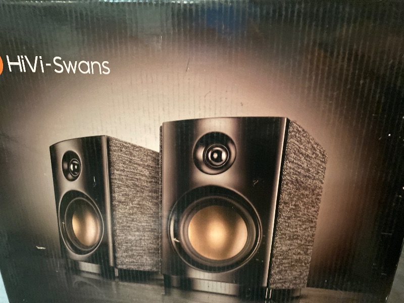 Photo 1 of HiVi-Swans OS-10 HiFi Stereo Speakers, Bluetooth 5.0 Active Computer Bookshelf Speakers - 4'' Dynamic Woofer, Powered Desk Speakers 62w RMS with Touch Control for PC/Phone/TV/Monitor (Pair)