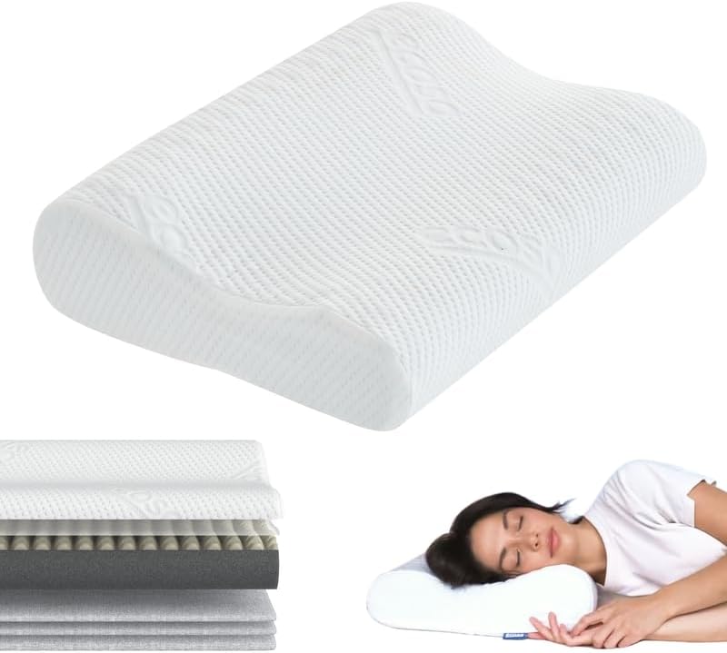 Photo 1 of Adjustable Memory Foam Pillow, Travel Pillows for Sleeping, Cervical Neck Pillow for Sleeping, Soft Memory Foam Pillows for Side Sleepers, Side Sleeper Pillow for Shoulder Pain