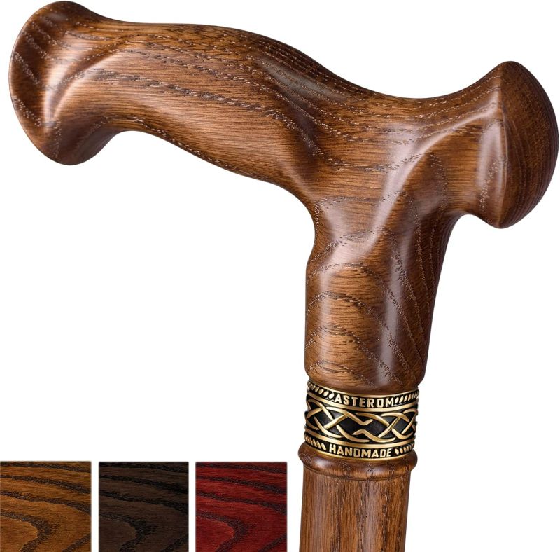 Photo 1 of Asterom Walking Cane for Men & Women - Handmade, Ergonomic, Wooden Canes - Cool Walking Sticks for Seniors, FSA/HSA Eligible