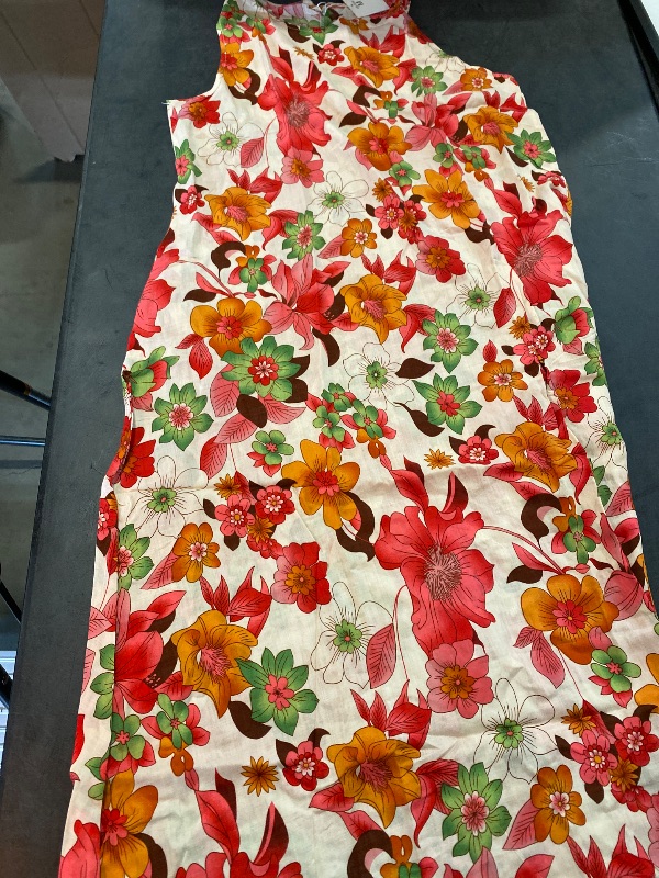Photo 1 of SIZE (M) Beauty Beast Women Floral Print Crew Neck Sleeveless A-line Loose Maxi Tank Dress Red Multi M
