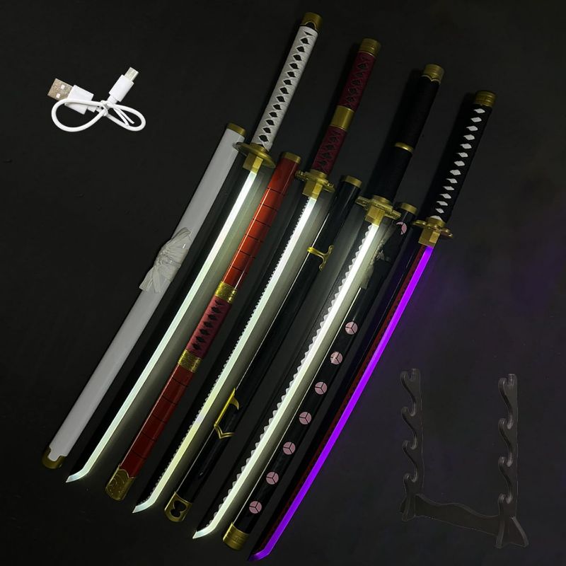 Photo 1 of Anime Cospay Sword,Roronoa Zoro 4 Piece Set Swords,Kitetsu,Shusui,Wado Ichimonji,Yubashiri,Zoro Role Play Accessoriesfor Role-Playing and Collection