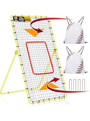 Photo 1 of [3-in-1] Pitch Back Rebounder Practice Net, 7x4 FT Adjustable Bounce Back Return Net for Volleyball Softball Lacrosse Soccer Baseball Throwback Trainer Gifts, Profession Training Machine