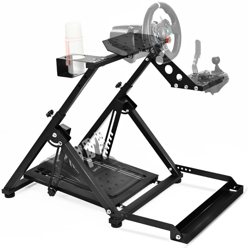 Photo 1 of Dardoo X Frame Racing Wheel Stand Foldable Fit for Logitech G25, G27, G29, G920 Thrustmaster T300RS GT Adjustable Racing Simulator Steering,NOT Included Wheel Pedal Handbrake and Shifter