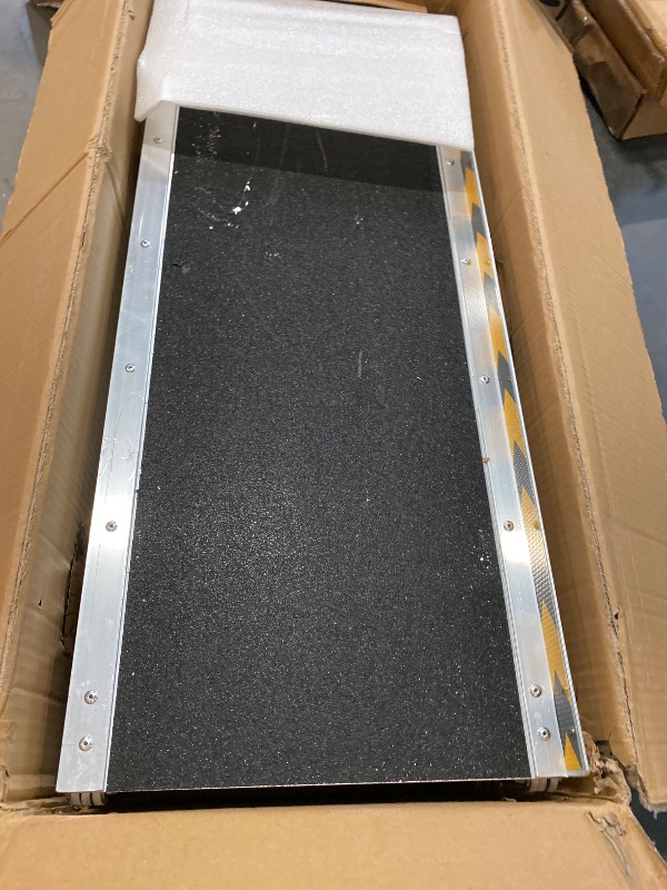 Photo 1 of Portable Wheelchair Ramp 6FT, 72" L x 29" W Non-Skid Aluminum Foldable Handicap Ramps for Steps, 800lbs Capacity Threshold Ramps, Lightweight with Handle, for Home,Stairs,Doorways,Curbs (6FT)