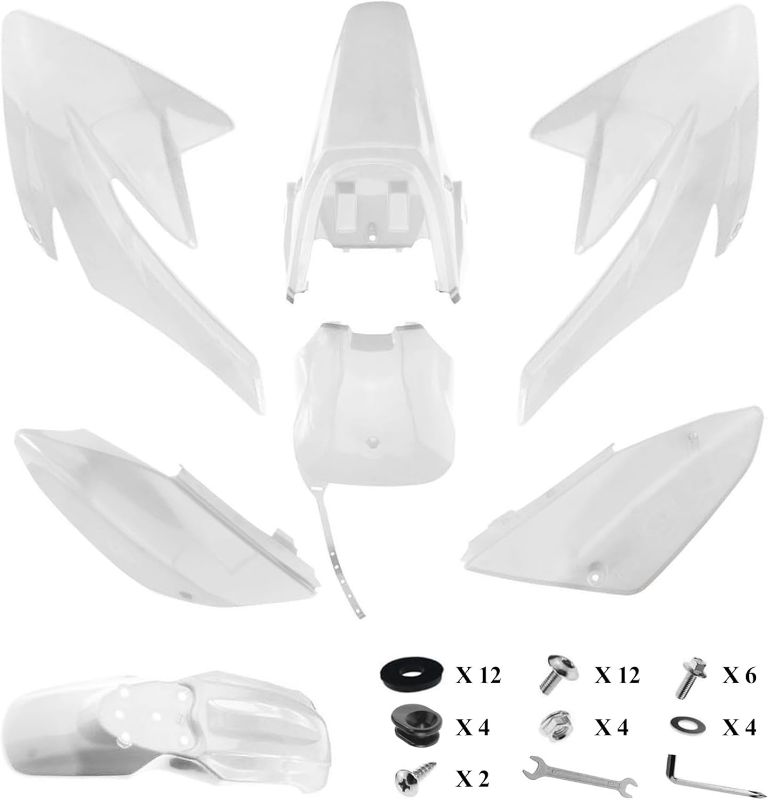 Photo 1 of PRO BAT 7 PCs Plastic Fender Kit CRF70 XR70 Pit Bike 2006-2012,White
