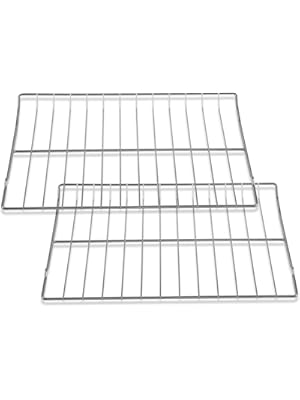 Photo 1 of 2 Pcs DG75-01001C Oven Rack Replacement for Samsung Stove Oven Parts DG75-01001D NX58H5600SS Rack-Flat for Samsung Range Oven Parts 24 3/4’’ x 16 1/2’’ 304 Stainless Steel Oven Rack