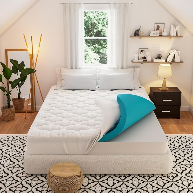 Photo 1 of 2 inch Cooling Gel Memory Foam, Mattresses Cover for Bed, Medium Support, Fits