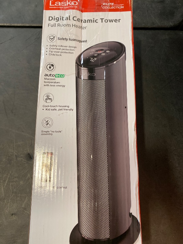 Photo 1 of Lasko -  22" Ceramic Tower Space Heater with Timer and Remote, CT22495, Black