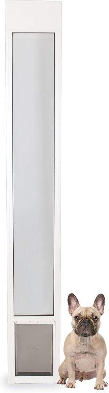 Photo 1 of PetSafe Doggy Door for Sliding Glass Doors, Adjustable Height 75 7/8" to 81", No-Cut DIY Install, Aluminum Panel, Ideal for Renters, for Medium Dogs Up to 40 lb., (White, Medium)