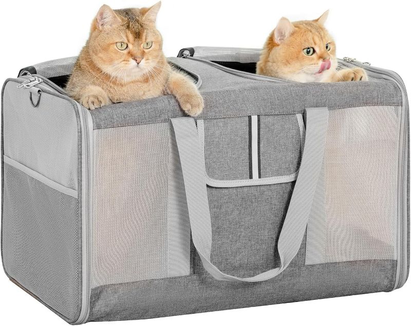 Photo 1 of Extra Large Cat Carrier for 2 Cats, 24x 14x 16in Pet Carrier for Cat and Dog Up to 40lbs, All-Sided Large Mesh Cat Carrier with Great Ventilation, Portable Soft Sided Pet Carrier for Traveling