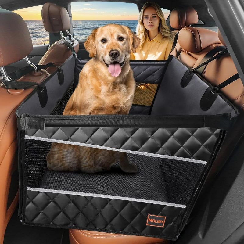 Photo 1 of MIXJOY Dog Car Seat For Large Medium Dogs, Back Seat Extender for Dogs, Waterproof Dog Carseat, Dog Car Seat Medium Sized Dog, Car Hammock for Dogs-Storage Pocket, Pet Seat Cover for Cars/SUV/Truck(L)