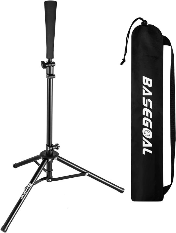 Photo 1 of Batting Tee Baseball Tee,Softball Travel Portable Tee Tripod Stand Rubber Tee for Batting Training Practice with Carrying Bag