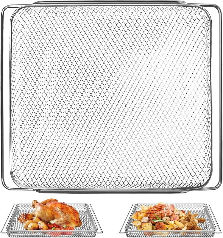 Photo 1 of Air Fryer Basket Replacement for COSORI CS130 CO130 Series Toaster Air Fryer Convection Oven, 14.1 * 11.8'' Non-stick Mesh Air Fryer Steel Basket Wire Rack Accessories Parts, Dishwasher Safe