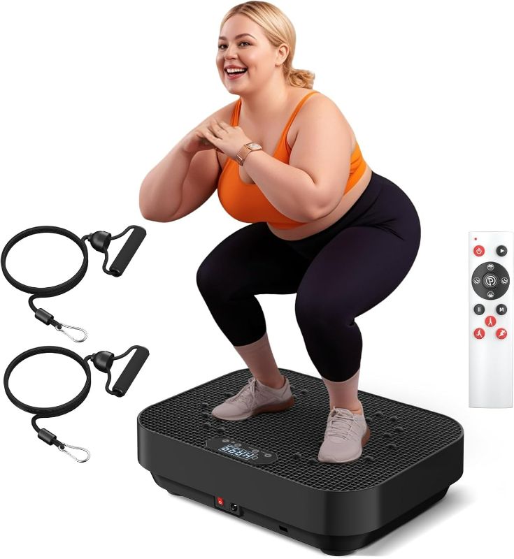 Photo 1 of Vibration Plate Exercise Machine, 2025 Upgraded Fitness Vibrating Lymphatic Drainage Full Body Workout Shaker for Weight Loss, Featuring a 330 Lbs Capacity Vibrate Fitness Platform with 8 Modes