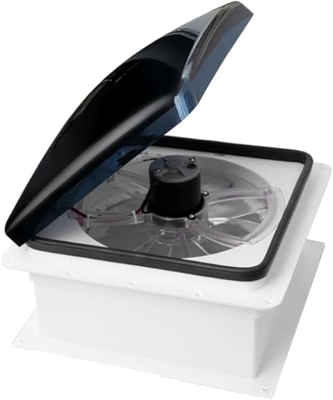 Photo 1 of RV Roof Vent Fan, 12V DC 14" Super Quiet Reliable Manual RV Roof Fan, 3-Speed, Reversible