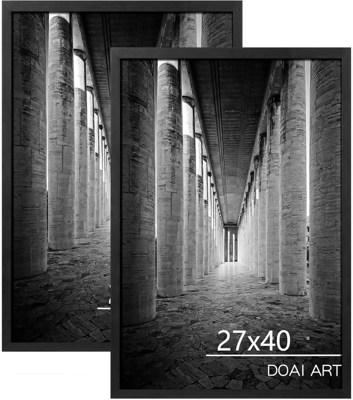 Photo 1 of DOAI ART 27x40 Poster Frame Black 2 Pack, Poster Frames 27 x 40 inches or 27x40 Picture Frames with HD Plexiglass for Horizontal or Vertical Wall Mounting, Durable Scratch-proof Safe and Artistic