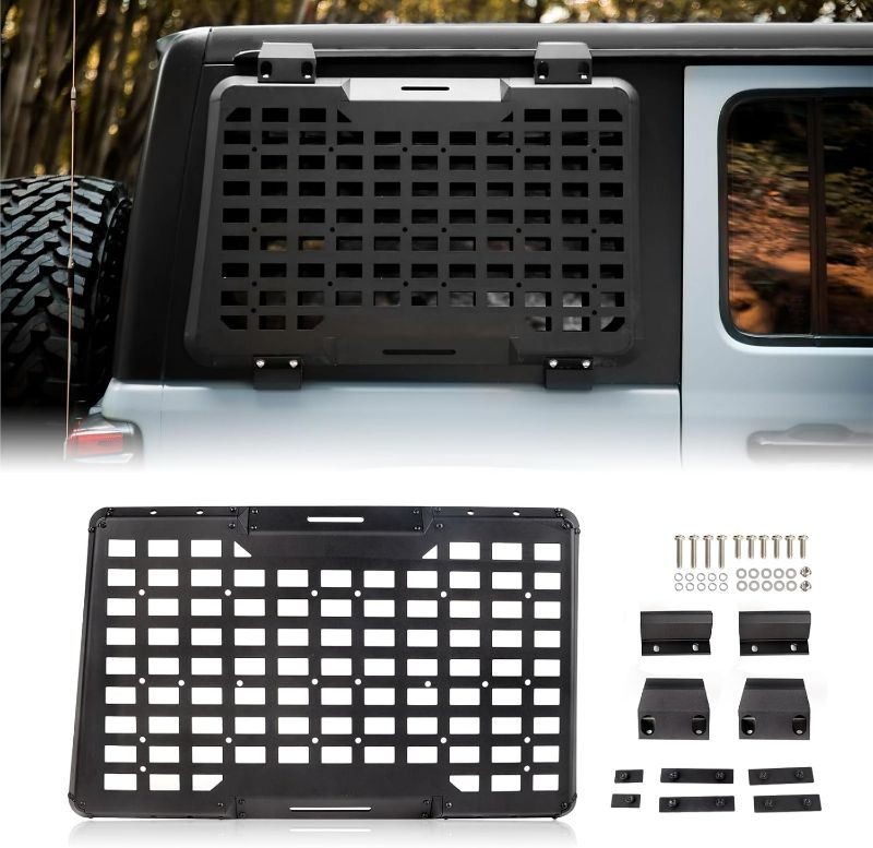 Photo 1 of MAIKER Rear Window Molle Panel Modular Storage Panel System Rear Window Protective Decoration for 2018-2023 Jeep Wrangler JL 4 Doors, Passenger side