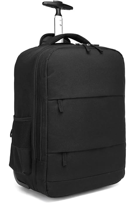 Photo 1 of DEVPNR Rolling Backpack for Women, 17Inch Laptop Travel Backpack with Wheels, Carry on Luggage Airplane, Overnight Business Trolley Backpack Bag (Elegant Black) (In Patent)