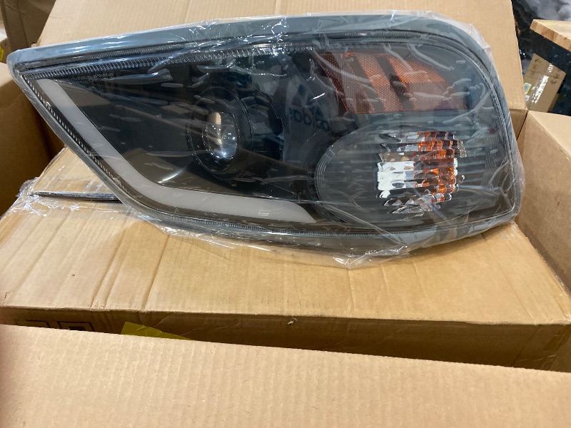 Photo 1 of Headlight Assembly fit for 2011+ Hino 238 258 268 338 Truck Right Passenger Side Black Housing Headlamp (LED Lens)