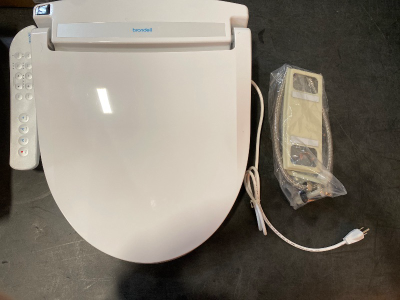 Photo 1 of Brondell LT89 Electric Bidet Toilet Seat, Fits Round Toilets, White – Side Arm Control, Warm Water Wash, Strong Wash Mode, Stainless-Steel Nozzle, Nightlight and Easy Installation