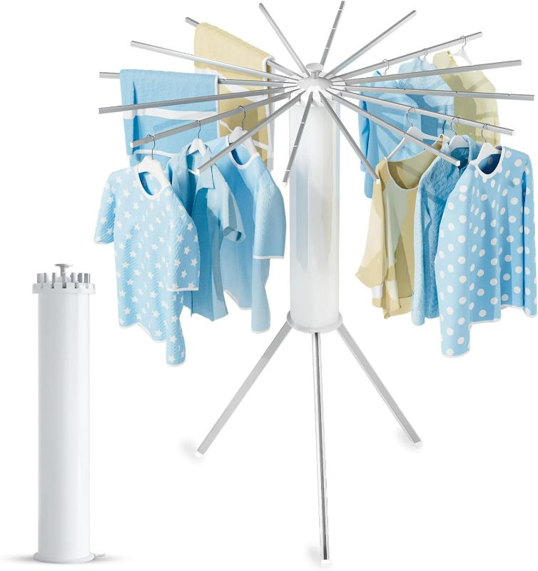 Photo 1 of JAUREE Tripod Clothes Drying Rack Foldable, Laundry Drying Rack Collapsible, Portable Clothing Drying Rack Folding Indoor, Octopus Space Saving Laundry Stand with 16 Extendable Aluminum Rods