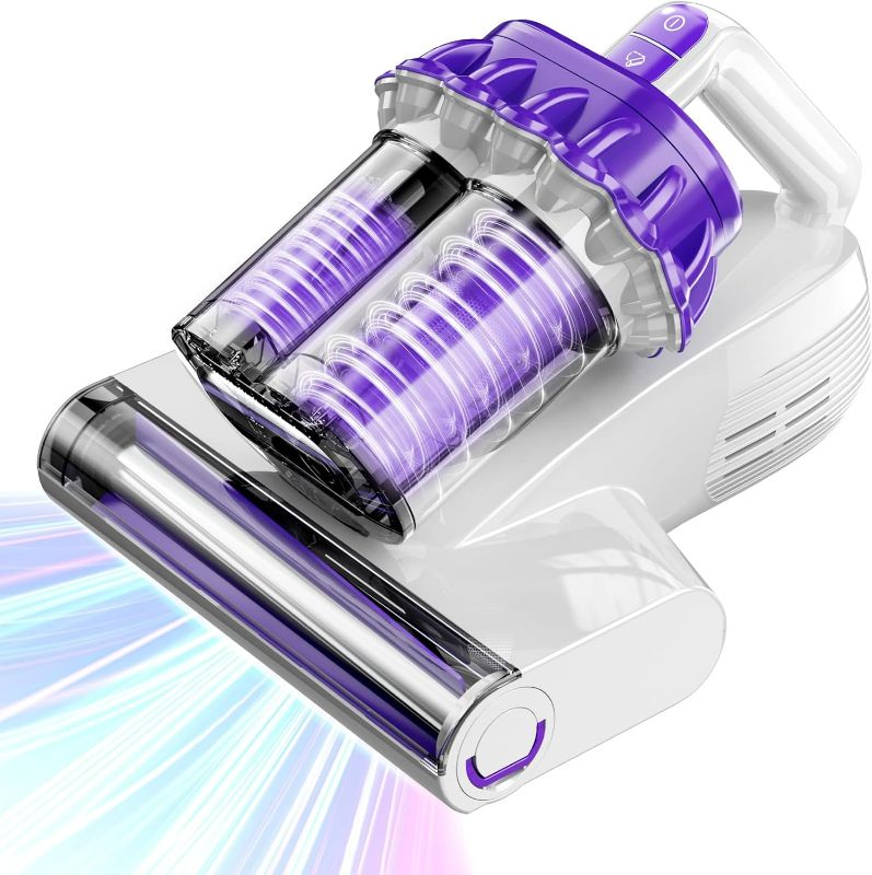 Photo 1 of Mattress Vacuum Cleaner, Anti-allergen Bed Vacuum Cleaner with UV-C Light & High Heating Tech, 16Kpa Suction 600W Powerful Handheld Vacuums for Dust & Pet Hair