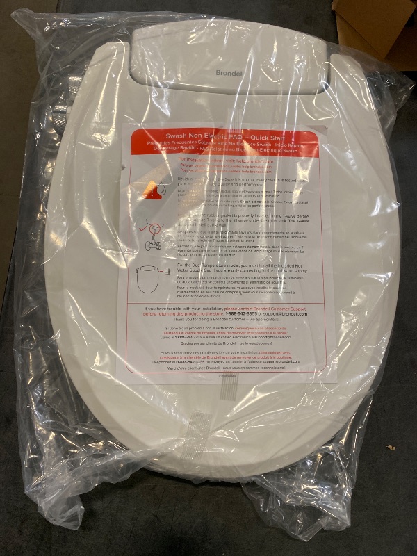 Photo 1 of Brondell Bidet Toilet Seat Non-Electric Swash Ecoseat, Fits Elongated Toilets, White - Dual Nozzle System, Ambient Water Temperature - Bidet with Easy Installation