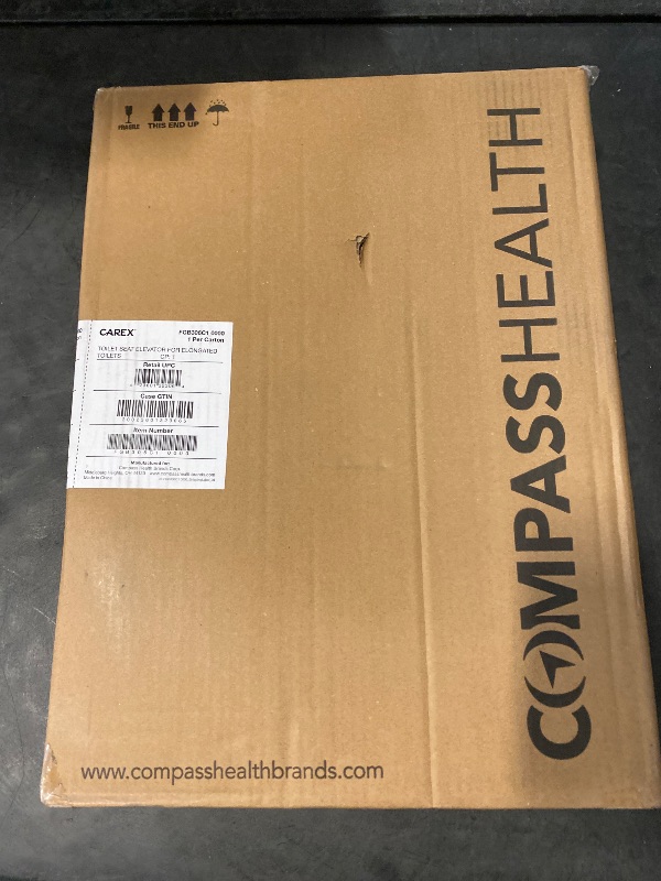 Photo 1 of Carex Toilet Seat Riser, Elongated Raised Toilet Seat Adds 3.5 inches to Toilet Height, for Assistance Bending or Sitting, 300 Pound Weight Capacity Toilet Riser