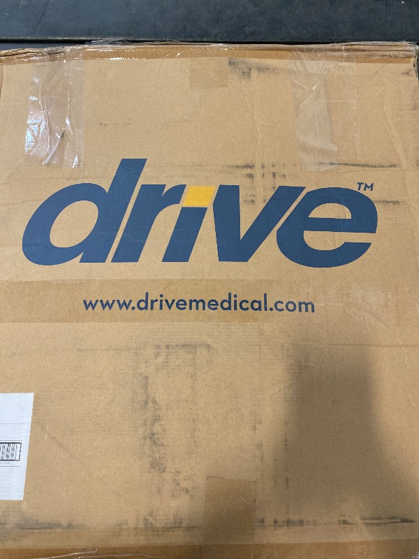 Photo 1 of Drive Medical 11148-1 Folding Steel Bedside Commode Chair, Portable Toilet, Supports Individuals Weighing Up To 350 Lbs, with 7.5 Qt. Bucket and 13.5 Inch Seat, Grey