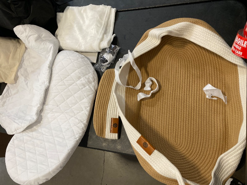 Photo 1 of J&JOO Baby Changing Basket includes Diaper Caddy - Breathable & Waterproof Dual-Cover, Portable, Changing Pad for Dresser & Changing Table, Gift for Baby Shower, Cotton Rope Basket for Baby