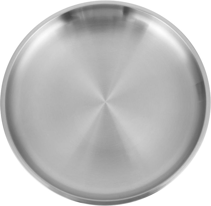 Photo 1 of Kichvoe Stainless Steel Pizza Pan: Round Pizza Tray 8 Inch Pizza Baking Sheet Crisper Pan Serving Plate Oven Bakeware for Pizza Pie Flat Bread
