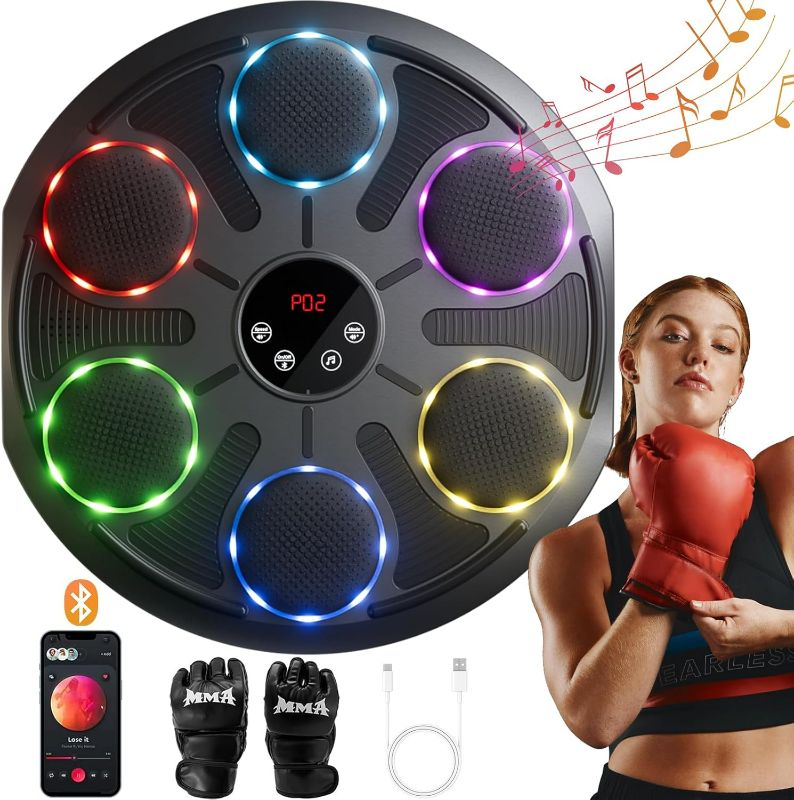 Photo 1 of Music Boxing Machine, Music Punching Machine, Smart Bluetooth Boxing Equipment with Gloves, Boxing Machine Wall Mounted Music, Boxing Music Workout Machine