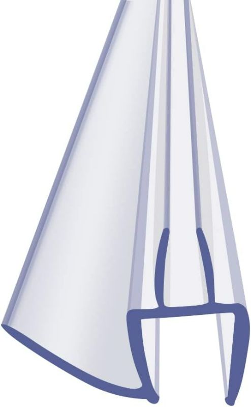 Photo 1 of Frameless Glass Shower Door Sweep for 1/2" Glass, Bottom Seal with Drip Rail, 27.5" Long