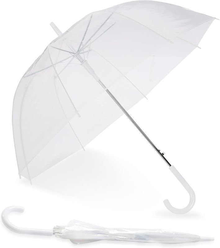 Photo 1 of Home-X Clear Bubble Umbrella - Wind-Resistant, Durable Wedding Umbrella - Sturdy Bubble Design, Won't Flip Inside Out - For Men and Women - 1 Pack